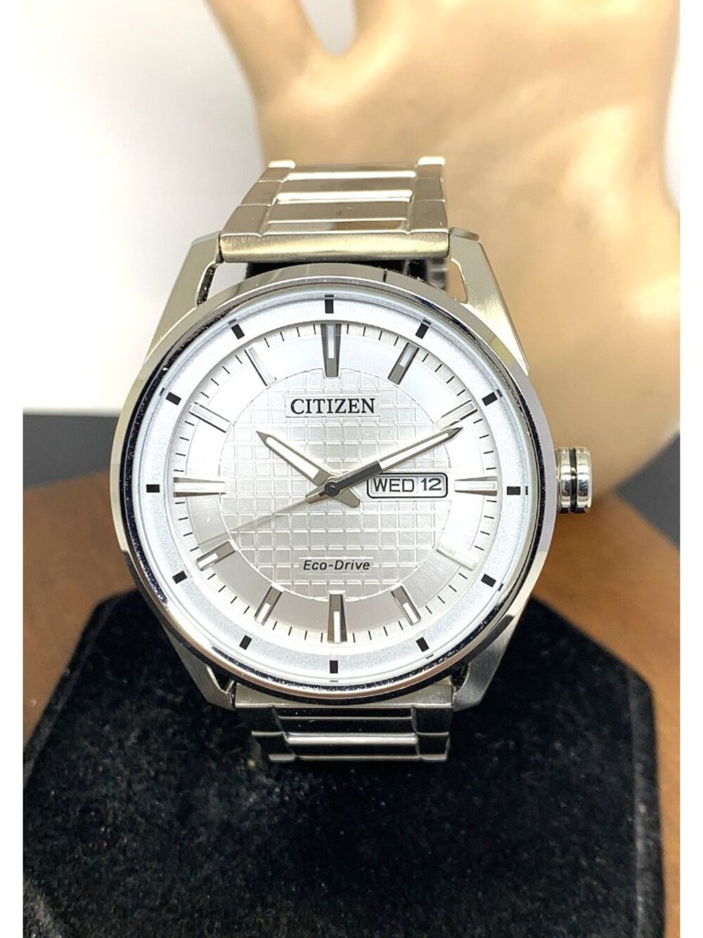 Citizen Men's Watch AW0080-57A Eco Drive Silver Dial Day Date Stainless Steel